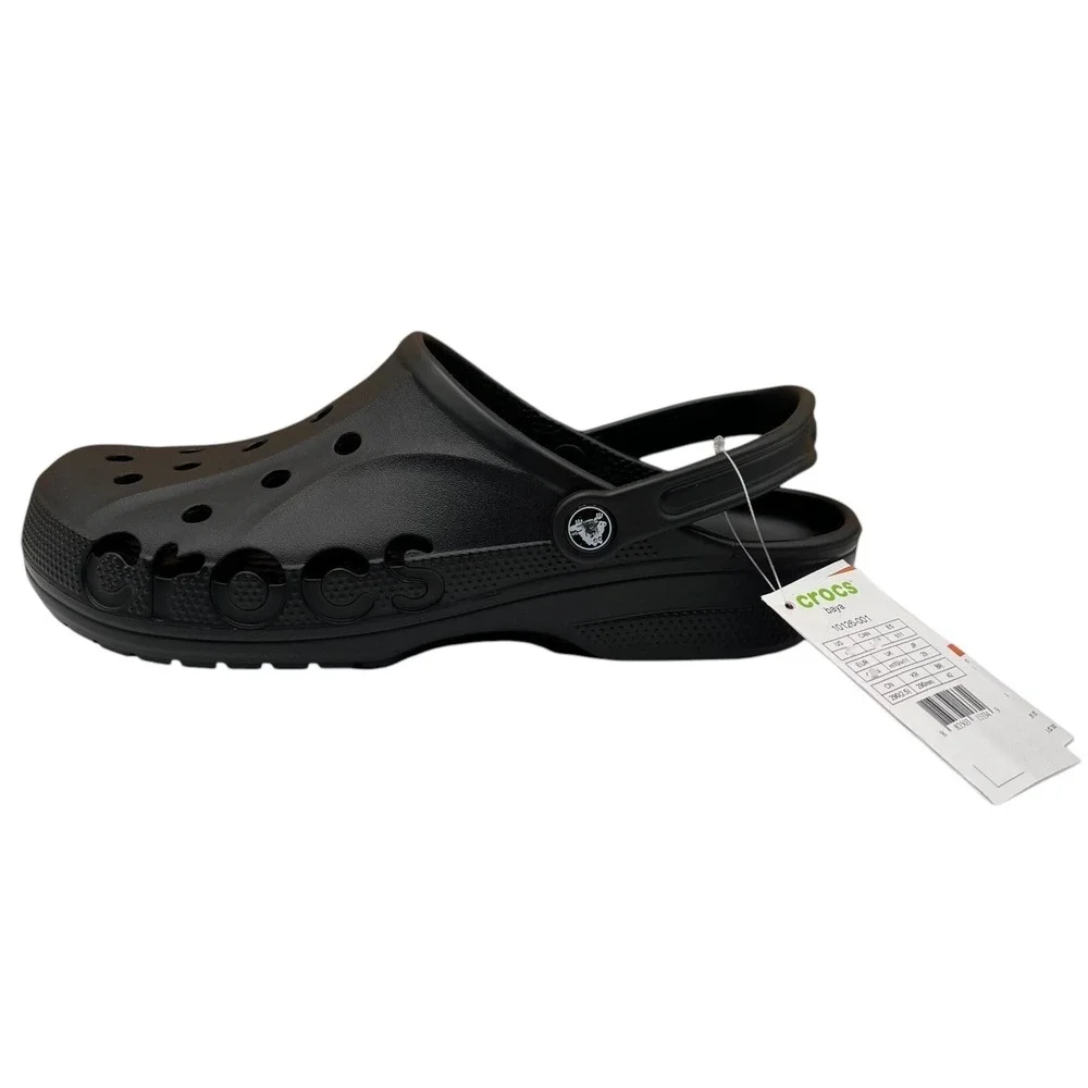Crocs Baya Mens Slip on Clogs Size 10 Black Water Friendly Lightweight Comfort